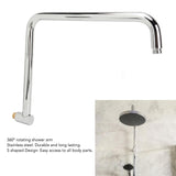 Shower Head Extension with Flange S Shape Shower Arm Wall Mount Rotatable Stainless Steel Shower Pipe for Bathroom Electroplate