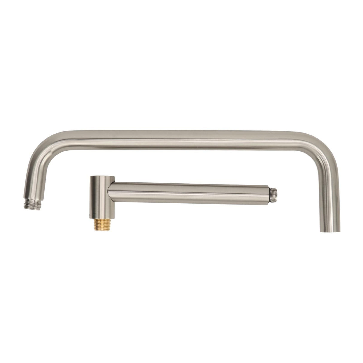 Shower Head Extension with Flange S Shape Shower Arm Wall Mount Rotatable Stainless Steel Shower Pipe for Bathroom Brushed