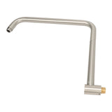 Shower Head Extension with Flange S Shape Shower Arm Wall Mount Rotatable Stainless Steel Shower Pipe for Bathroom Brushed