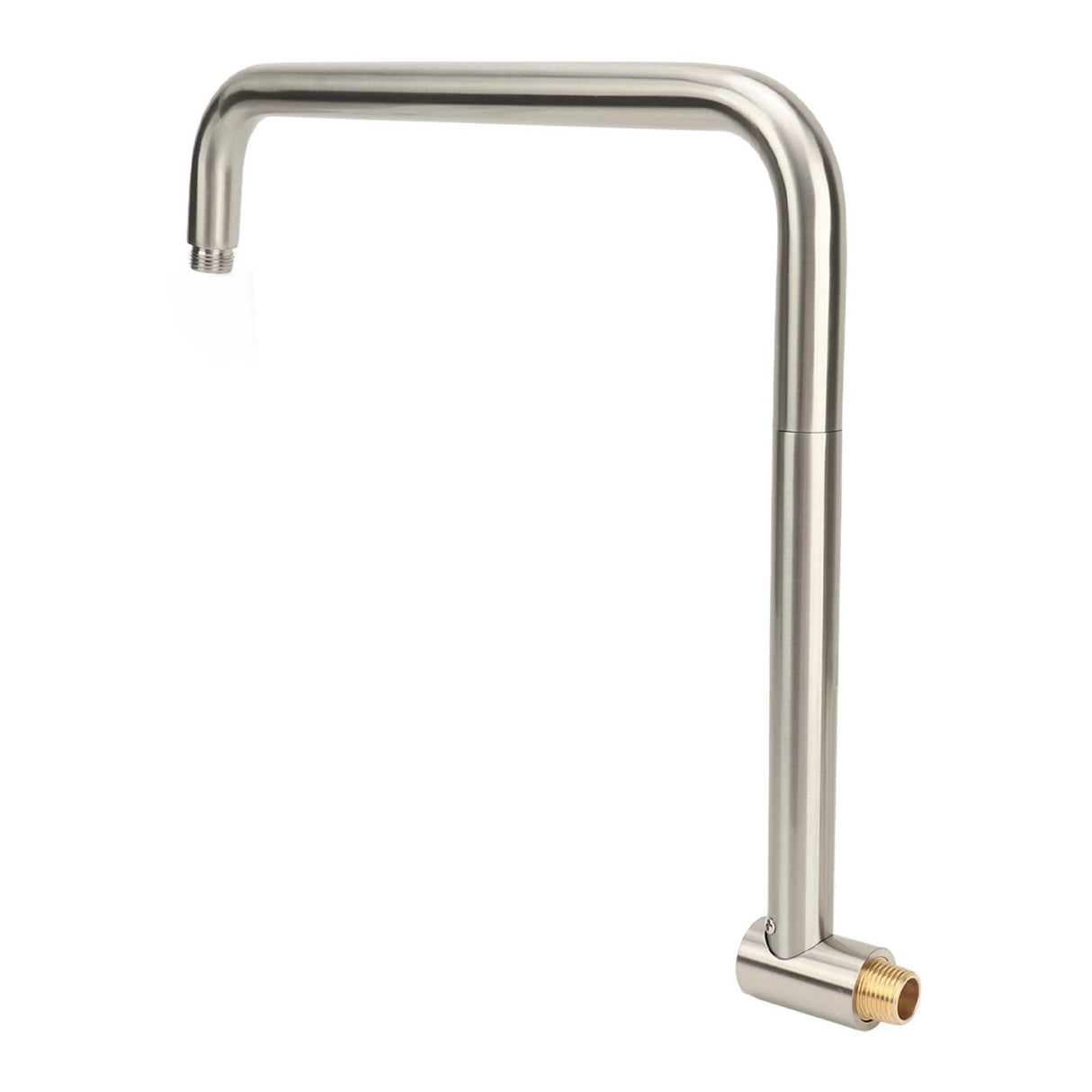 Shower Head Extension with Flange S Shape Shower Arm Wall Mount Rotatable Stainless Steel Shower Pipe for Bathroom Brushed