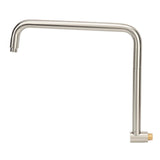 Shower Head Extension with Flange S Shape Shower Arm Wall Mount Rotatable Stainless Steel Shower Pipe for Bathroom Brushed