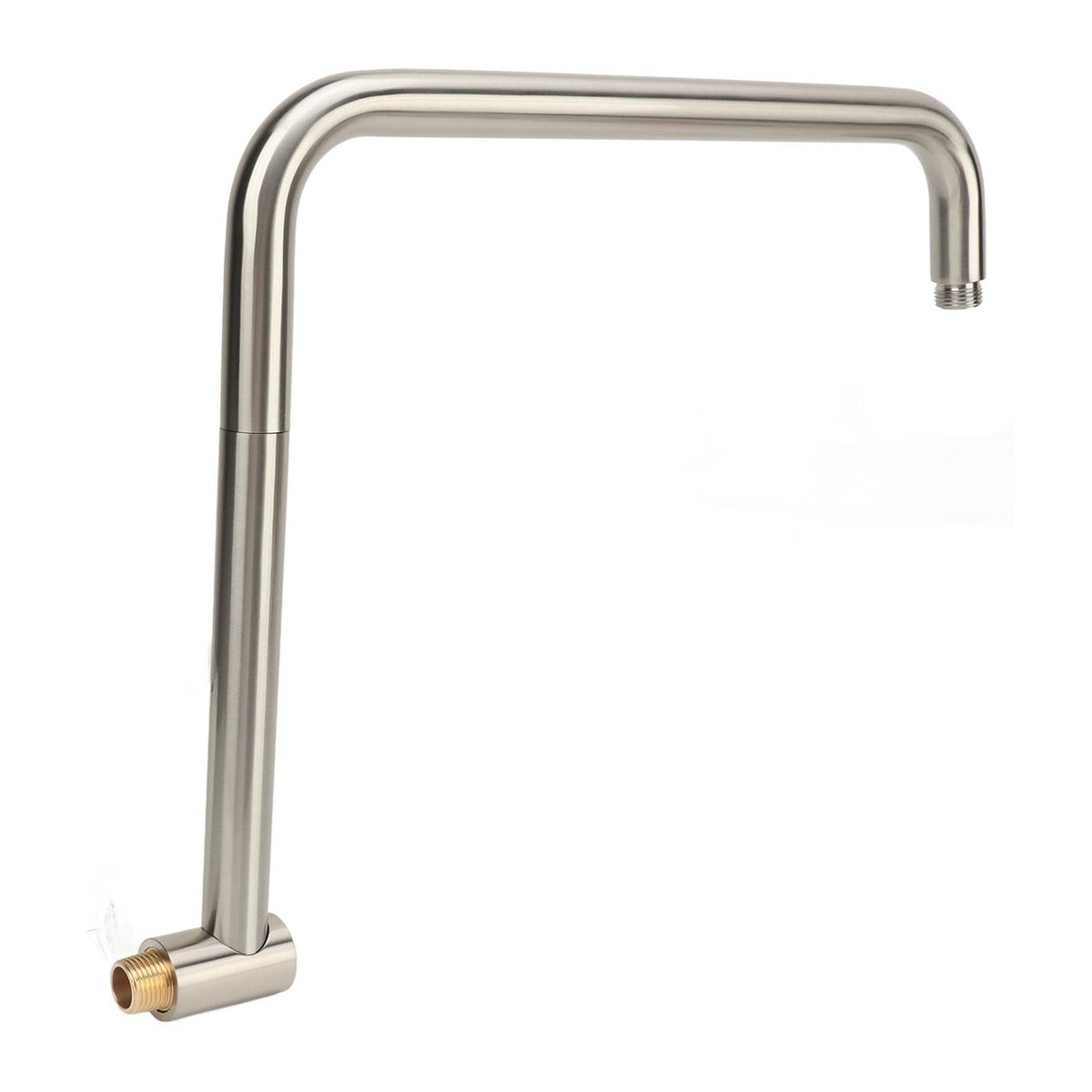 Shower Head Extension with Flange S Shape Shower Arm Wall Mount Rotatable Stainless Steel Shower Pipe for Bathroom Brushed
