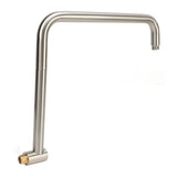 Shower Head Extension with Flange S Shape Shower Arm Wall Mount Rotatable Stainless Steel Shower Pipe for Bathroom Brushed - Rear View