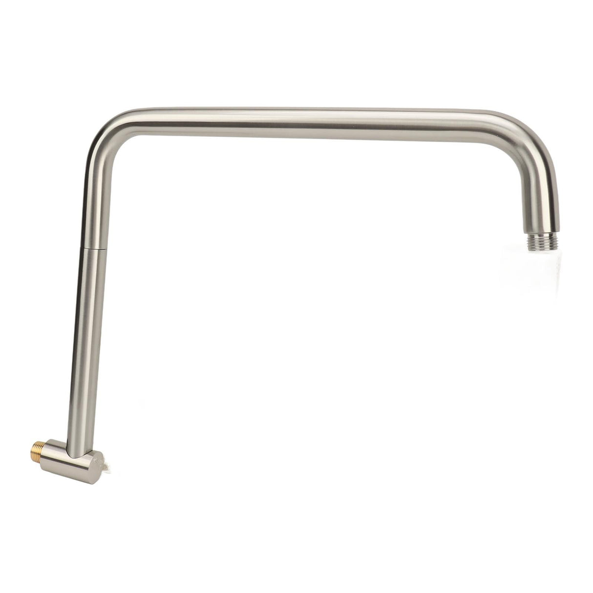 Shower Head Extension with Flange S Shape Shower Arm Wall Mount Rotatable Stainless Steel Shower Pipe for Bathroom Brushed