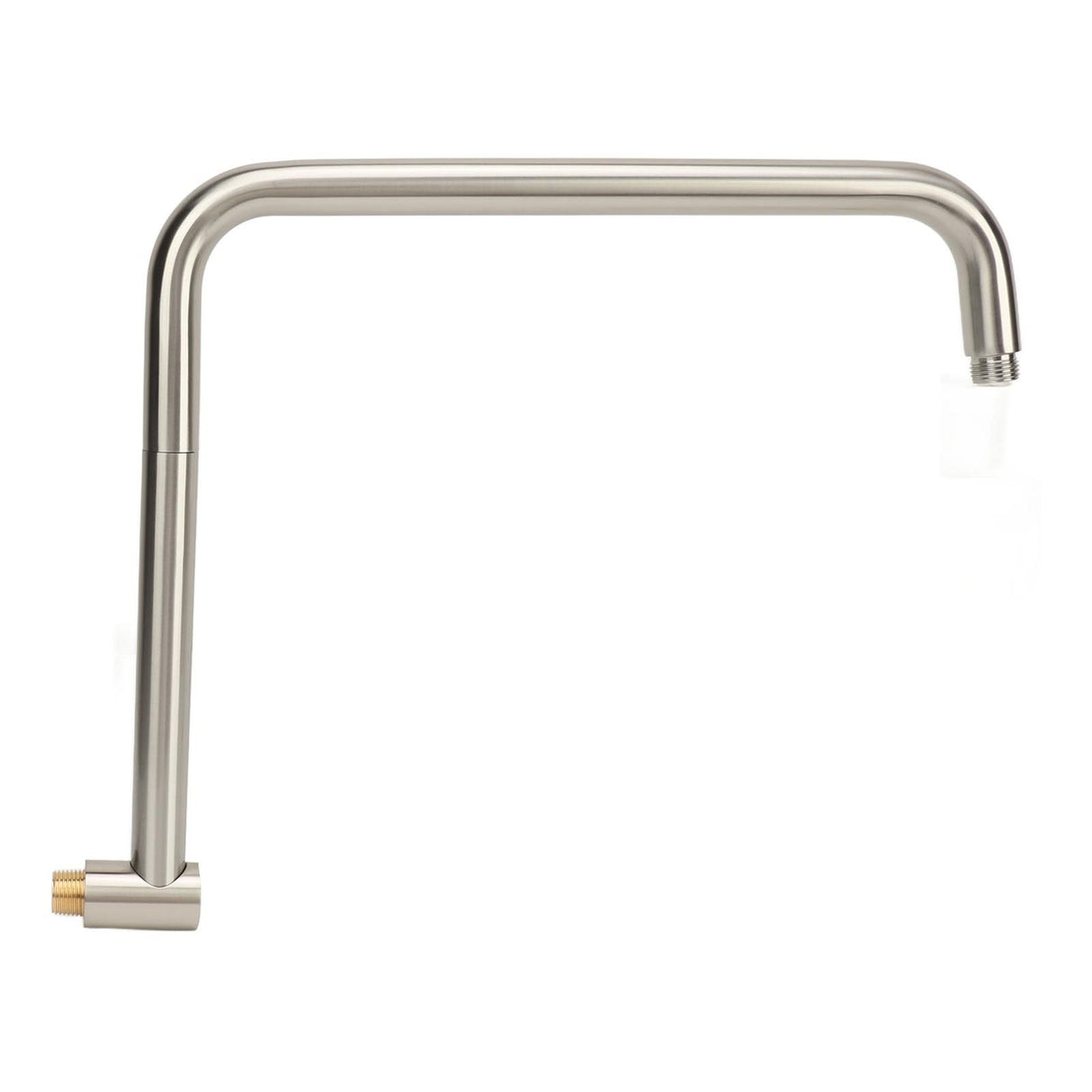 Shower Head Extension with Flange S Shape Shower Arm Wall Mount Rotatable Stainless Steel Shower Pipe for Bathroom Brushed