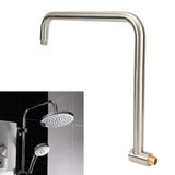 Shower Head Extension with Flange S Shape Shower Arm Wall Mount Rotatable Stainless Steel Shower Pipe for Bathroom Brushed - Extra Image