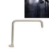 Shower Head Extension with Flange S Shape Shower Arm Wall Mount Rotatable Stainless Steel Shower Pipe for Bathroom Brushed