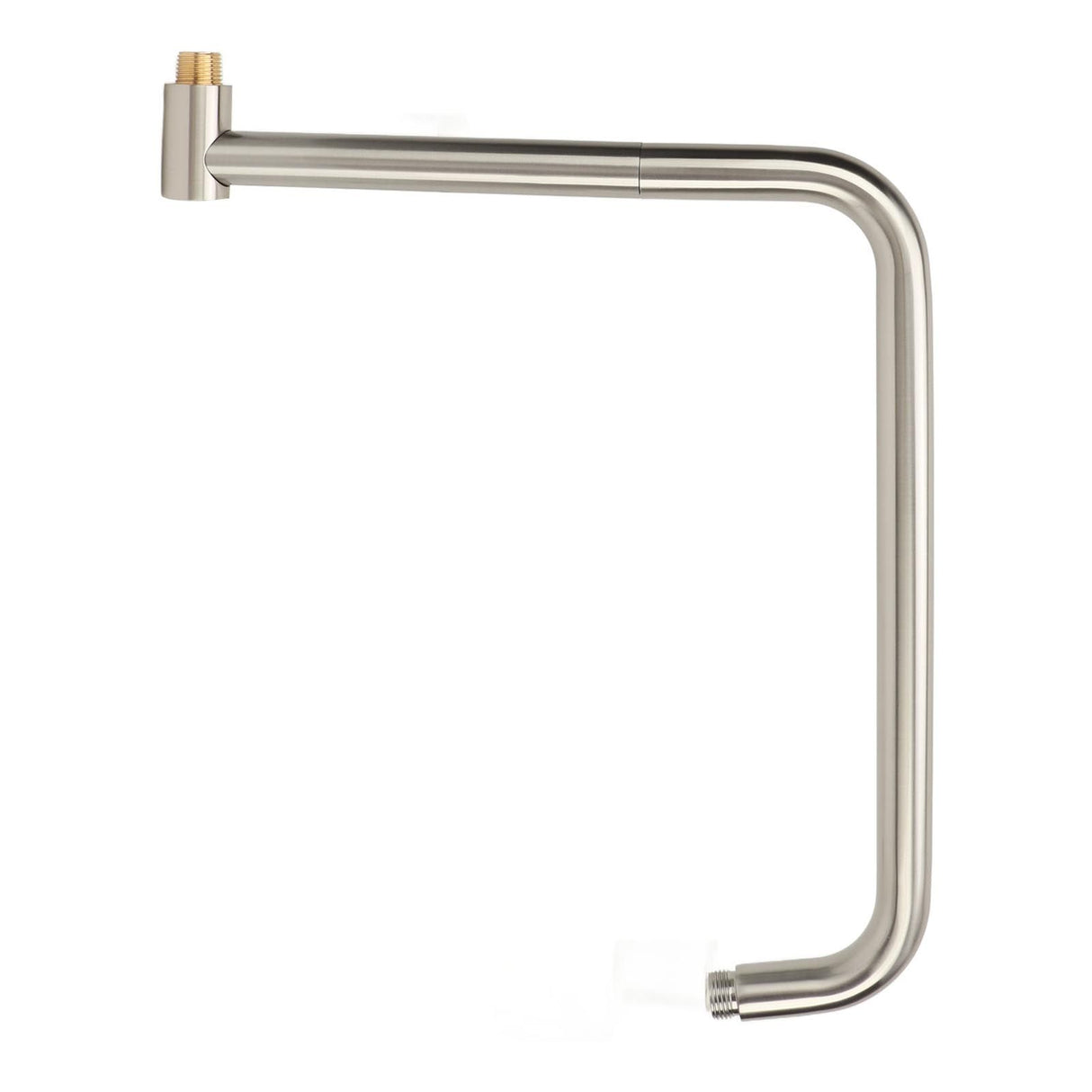 Shower Head Extension with Flange S Shape Shower Arm Wall Mount Rotatable Stainless Steel Shower Pipe for Bathroom Brushed