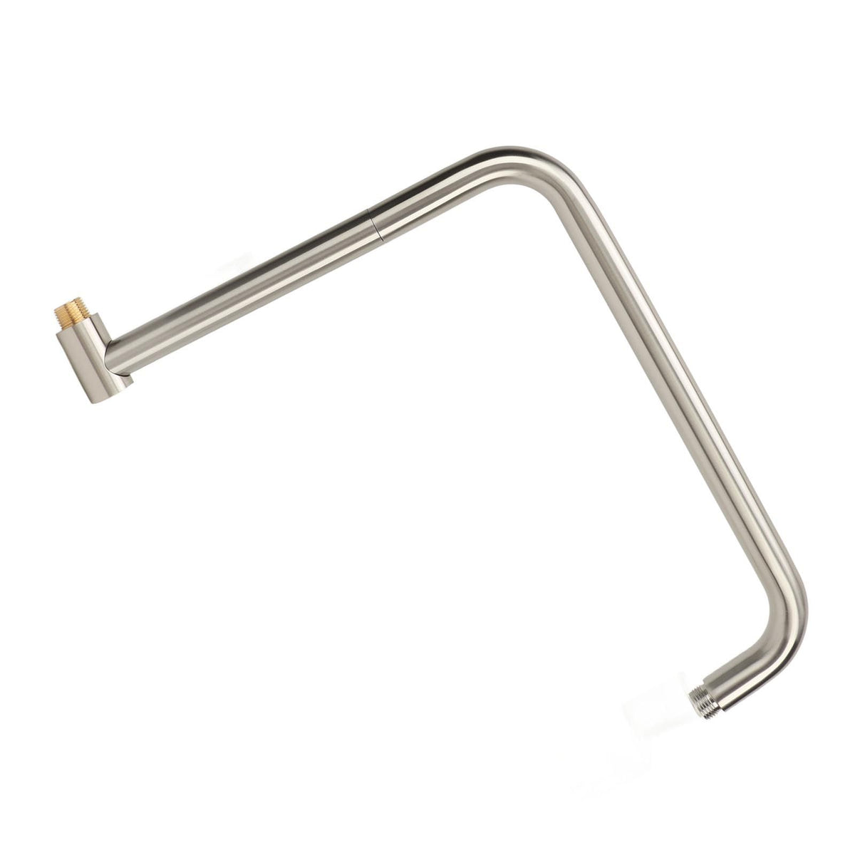 Shower Head Extension with Flange S Shape Shower Arm Wall Mount Rotatable Stainless Steel Shower Pipe for Bathroom Brushed