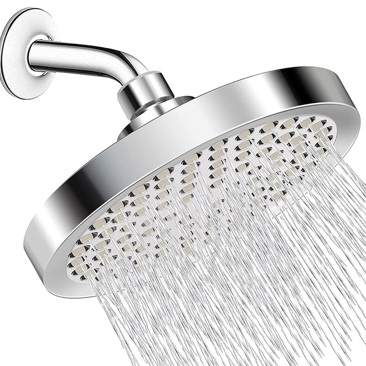High Pressure Rain Shower Head Water Conservation Bathroom Shower Head for Household Hotel 6 Inch Silver