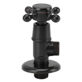 Solid Brass Angle Stop Valve Retro Thickened Cold Hot Triangle Valve Explosion Proof Water Shut Off Valve Black - Front View
