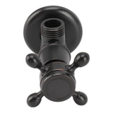Solid Brass Angle Stop Valve Retro Thickened Cold Hot Triangle Valve Explosion Proof Water Shut Off Valve Black - Top-Down View