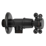 Solid Brass Angle Stop Valve Retro Thickened Cold Hot Triangle Valve Explosion Proof Water Shut Off Valve Black - Extra Image