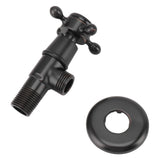 Solid Brass Angle Stop Valve Retro Thickened Cold Hot Triangle Valve Explosion Proof Water Shut Off Valve Black