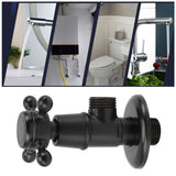 Solid Brass Angle Stop Valve Retro Thickened Cold Hot Triangle Valve Explosion Proof Water Shut Off Valve Black