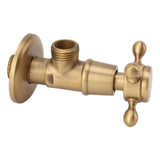 Solid Brass Angle Stop Valve Retro Thickened Cold Hot Triangle Valve Explosion Proof Water Shut Off Valve Antique - Rear View