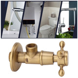 Solid Brass Angle Stop Valve Retro Thickened Cold Hot Triangle Valve Explosion Proof Water Shut Off Valve Antique - Extra Image