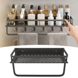 Shower Caddy Grey Shower Organizer Shelf Easy Install Aluminium Alloy Large Capacity Shower Accessory for Bathroom Home 30cm / 11.8in - Extra Image