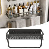 Shower Caddy Grey Shower Organizer Shelf Easy Install Aluminium Alloy Large Capacity Shower Accessory for Bathroom Home 30cm / 11.8in - Extra Image