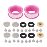 2 Set Silicone Shower Head Nozzles with Rubber Gasket Screen Flow Restrictor PTFE Tape Kit