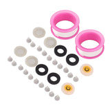 2 Set Silicone Shower Head Nozzles with Rubber Gasket Screen Flow Restrictor PTFE Tape Kit