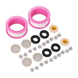 2 Set Silicone Shower Head Nozzles with Rubber Gasket Screen Flow Restrictor PTFE Tape Kit - 45-Degree Angle