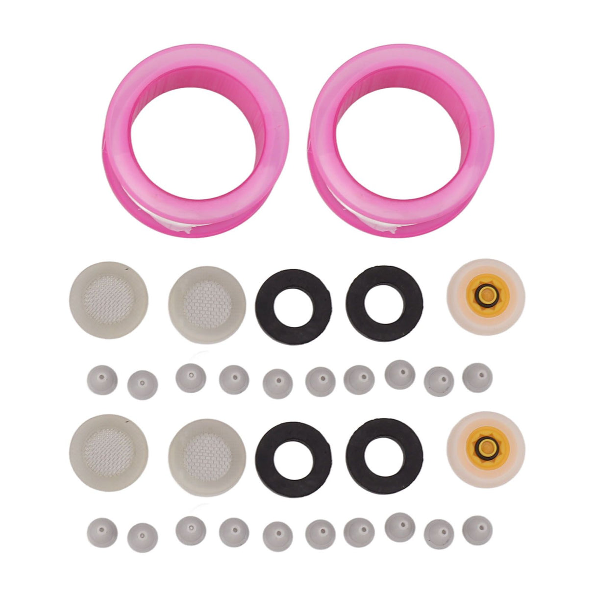 2 Set Silicone Shower Head Nozzles with Rubber Gasket Screen Flow Restrictor PTFE Tape Kit
