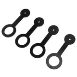 4PCS RV Shower Door Travel Latch Strap Blaack Color Silicone RV Camper Bathroom Door Latch - Front View