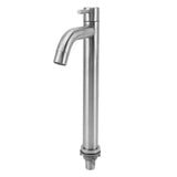Single Cold Water Kitchen Faucet Stainless Steel Single Hole Bathroom Faucet for Home Apartment Tall Bent