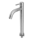 Single Cold Water Kitchen Faucet Stainless Steel Single Hole Bathroom Faucet for Home Apartment Tall Bent - Top-Down View