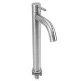 Single Cold Water Kitchen Faucet Stainless Steel Single Hole Bathroom Faucet for Home Apartment Tall Bent