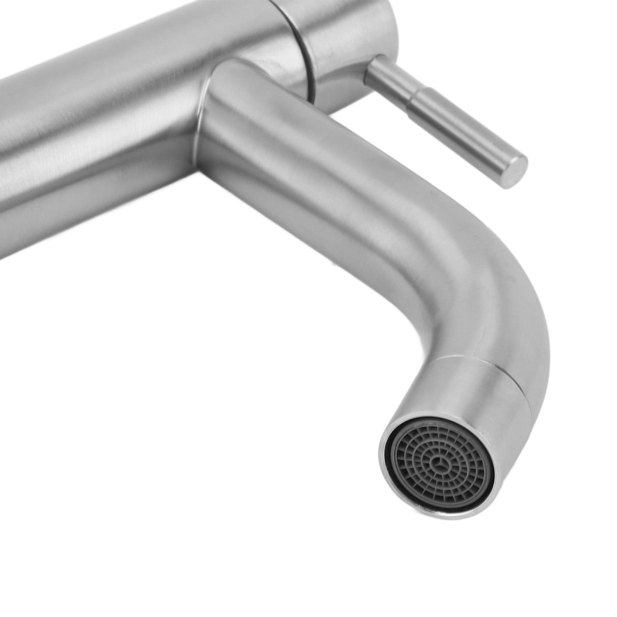 Single Cold Water Kitchen Faucet Stainless Steel Single Hole Bathroom Faucet for Home Apartment Tall Bent