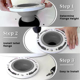 Toilet Flange Silicone and ABS Gray Universal Toilet Flange Replacement for 4in 5in Special 3in Waste Pipe - Extra Image