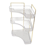 3 Tier Makeup Shelf Organizer Easy Access Aesthetic Corner Bathroom Countertop Organizer for Cosmetics Skincare Transparent