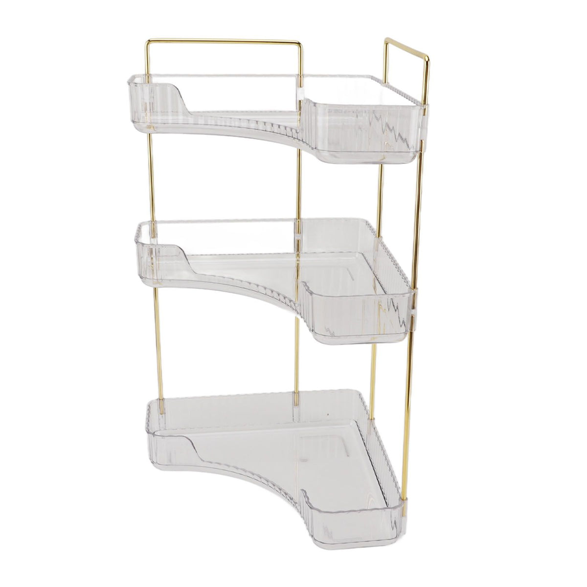 3 Tier Makeup Shelf Organizer Easy Access Aesthetic Corner Bathroom Countertop Organizer for Cosmetics Skincare Transparent