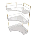 3 Tier Makeup Shelf Organizer Easy Access Aesthetic Corner Bathroom Countertop Organizer for Cosmetics Skincare Transparent