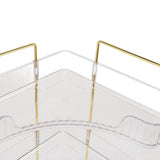 3 Tier Makeup Shelf Organizer Easy Access Aesthetic Corner Bathroom Countertop Organizer for Cosmetics Skincare Transparent - Extra Image