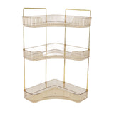 3 Tier Makeup Shelf Organizer Easy Access Aesthetic Corner Bathroom Countertop Organizer for Cosmetics Skincare Amber