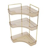3 Tier Makeup Shelf Organizer Easy Access Aesthetic Corner Bathroom Countertop Organizer for Cosmetics Skincare Amber - 45-Degree Angle
