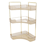3 Tier Makeup Shelf Organizer Easy Access Aesthetic Corner Bathroom Countertop Organizer for Cosmetics Skincare Amber