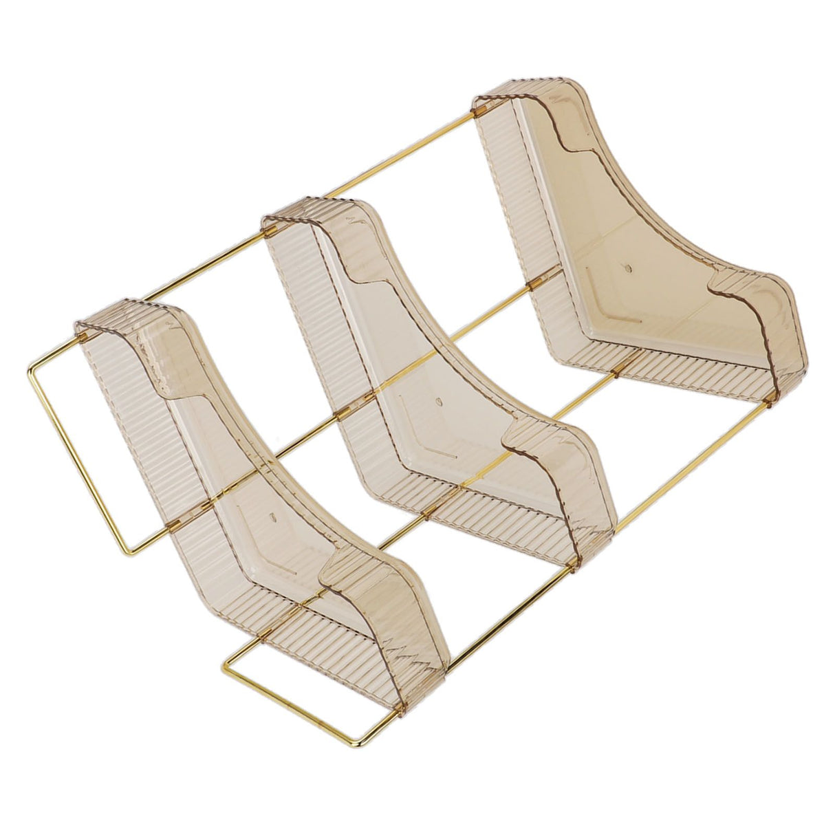 3 Tier Makeup Shelf Organizer Easy Access Aesthetic Corner Bathroom Countertop Organizer for Cosmetics Skincare Amber