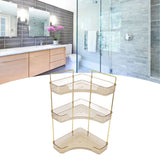 3 Tier Makeup Shelf Organizer Easy Access Aesthetic Corner Bathroom Countertop Organizer for Cosmetics Skincare Amber