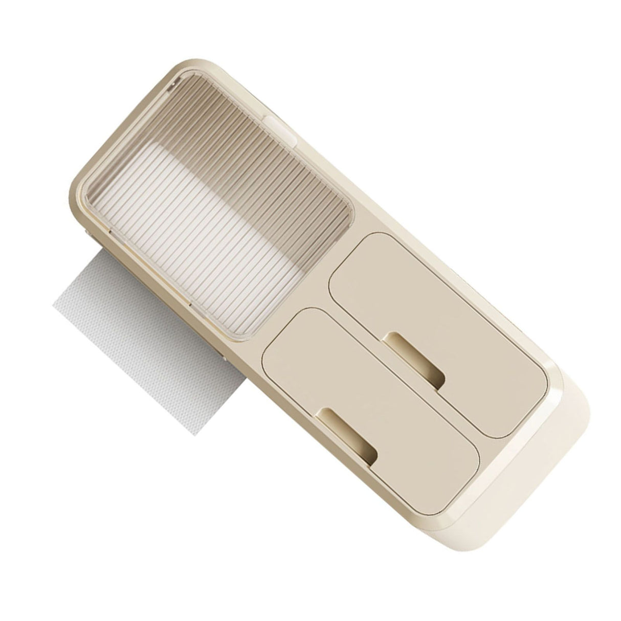 Drill Free Bathroom Tissue Storage Box Waterproof Bathroom Toilet Paper Holder Wall Mounted Toilet Paper Organizer Beige