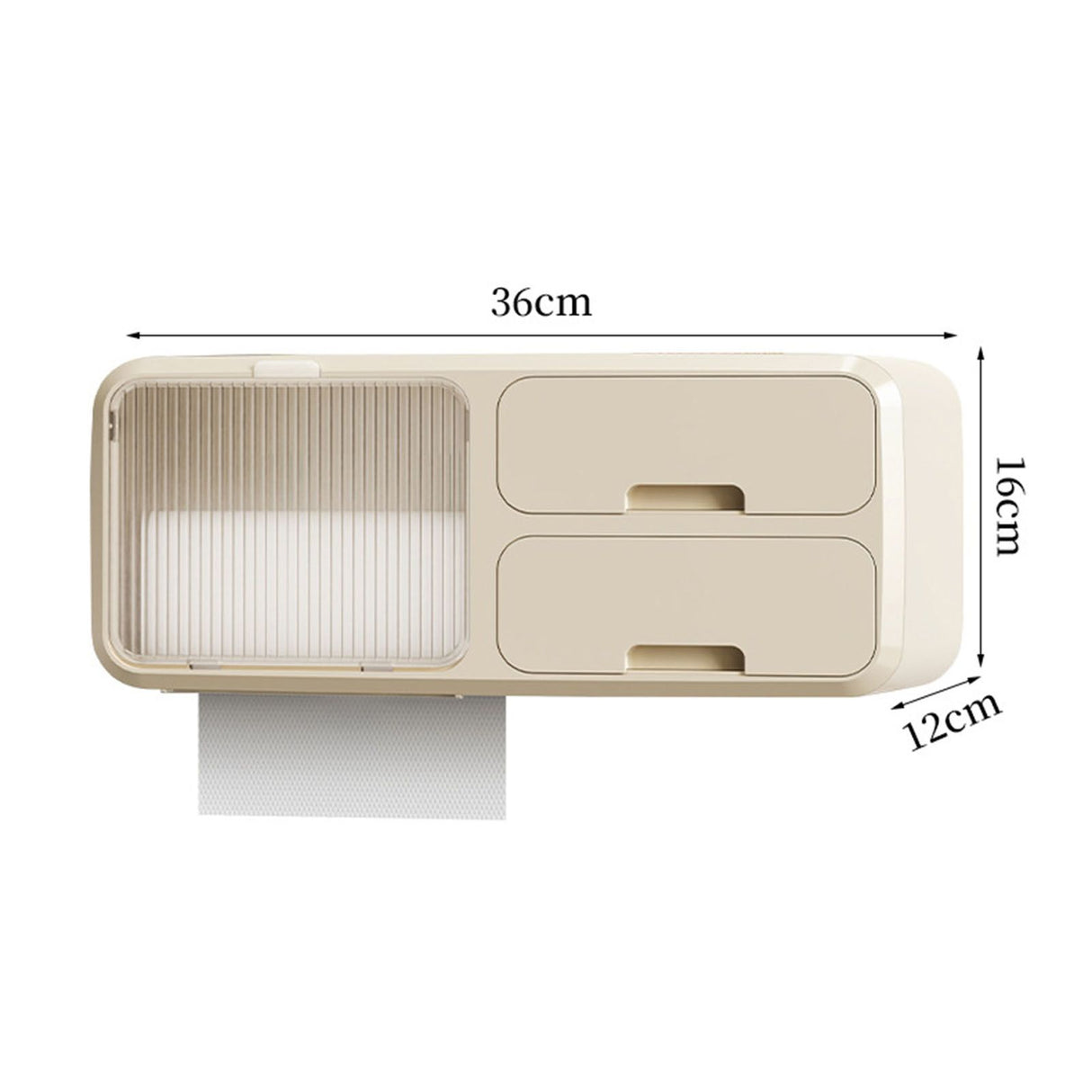 Drill Free Bathroom Tissue Storage Box Waterproof Bathroom Toilet Paper Holder Wall Mounted Toilet Paper Organizer Beige