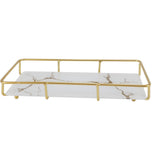 Bathroom Vanity Tray Modern Stylish Anti Slip Kitchen Sink Countertop Storage Organizer S White - Close-Up Angle