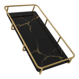 Bathroom Vanity Tray Modern Stylish Anti Slip Kitchen Sink Countertop Storage Organizer S Black - Extra Image
