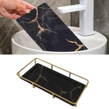Bathroom Vanity Tray Modern Stylish Anti Slip Kitchen Sink Countertop Storage Organizer S Black - Extra Image