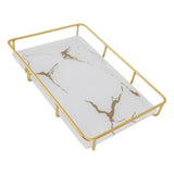 Bathroom Vanity Tray Modern Stylish Anti Slip Kitchen Sink Countertop Storage Organizer L White