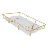 Bathroom Vanity Tray Modern Stylish Anti Slip Kitchen Sink Countertop Storage Organizer L White