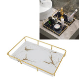 Bathroom Vanity Tray Modern Stylish Anti Slip Kitchen Sink Countertop Storage Organizer L White